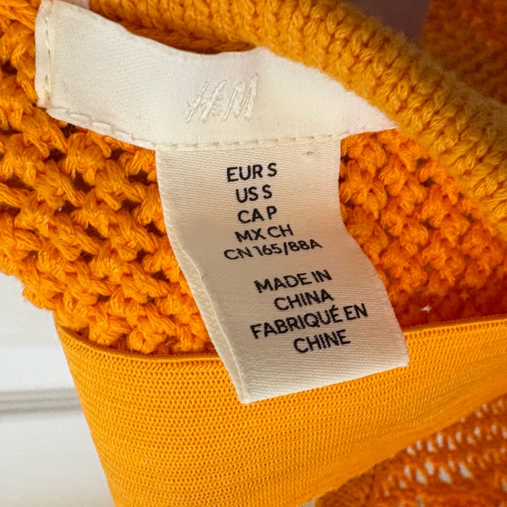 H&M Orange Crochet Bralette Top Size Small - Picture 7 of 11